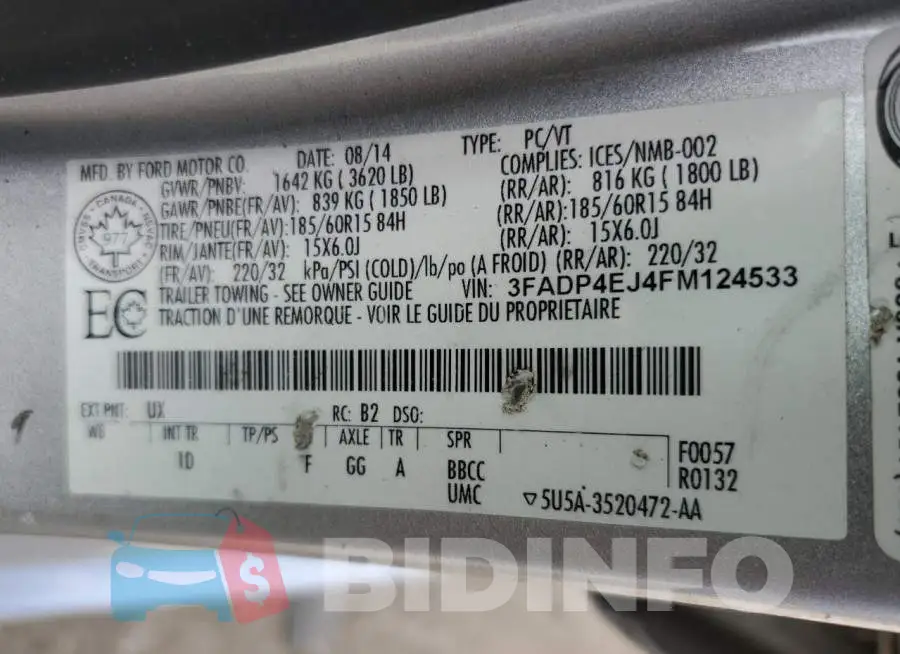 3FADP4EJ4FM124533 Photo# 12