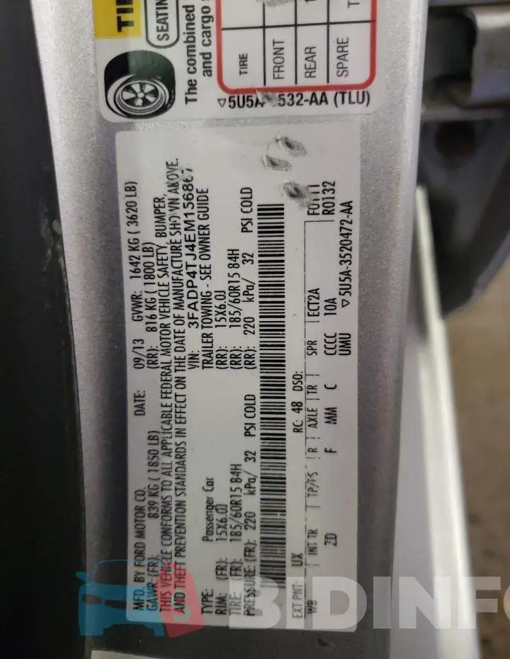 3FADP4TJ4EM156867 Photo# 12