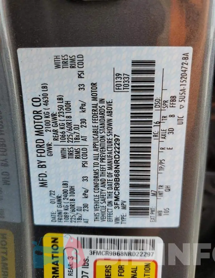 3FMCR9B68NRD22297 Photo# 13