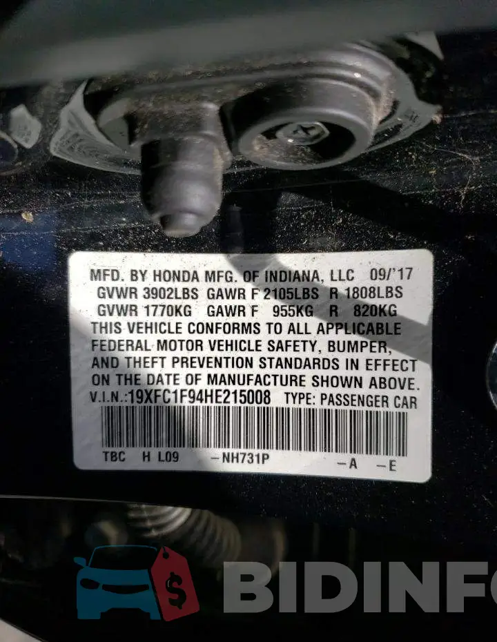19XFC1F94HE215008 Photo# 12