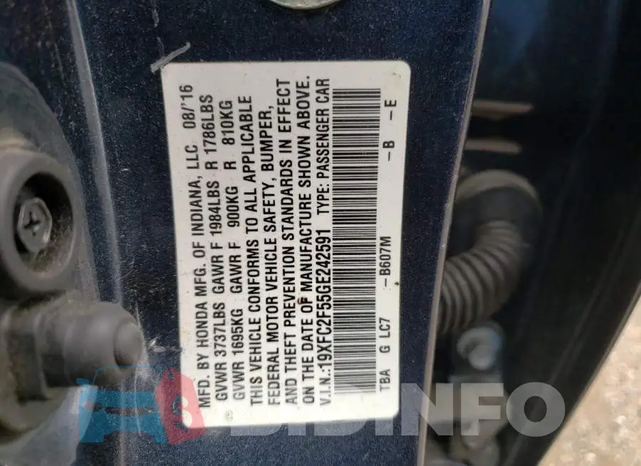 19XFC2F55GE242591 Photo# 12
