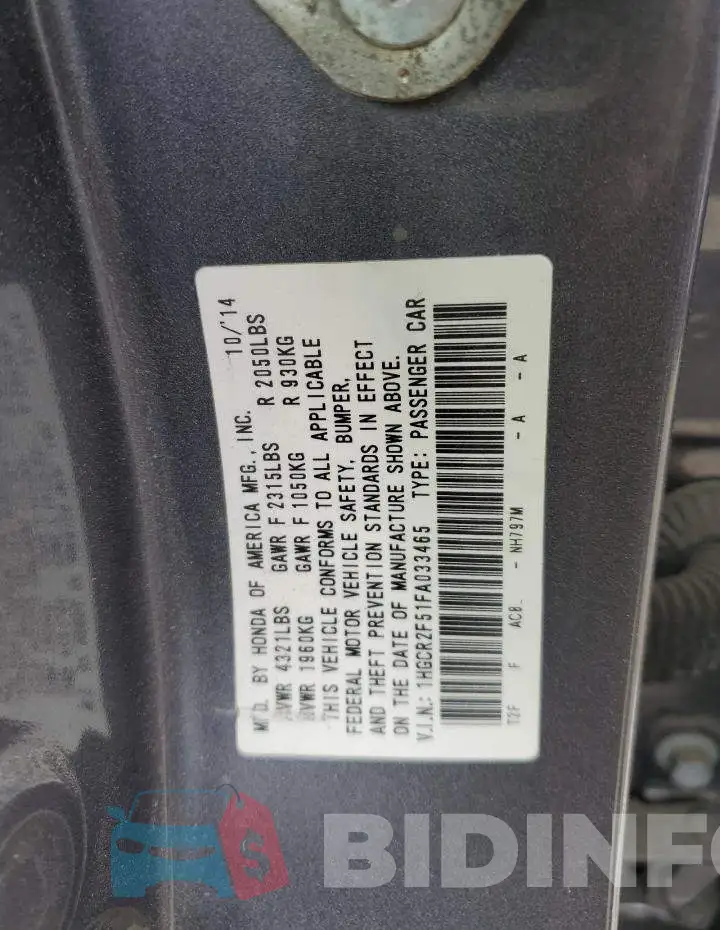 1HGCR2F51FA033465 Photo# 12