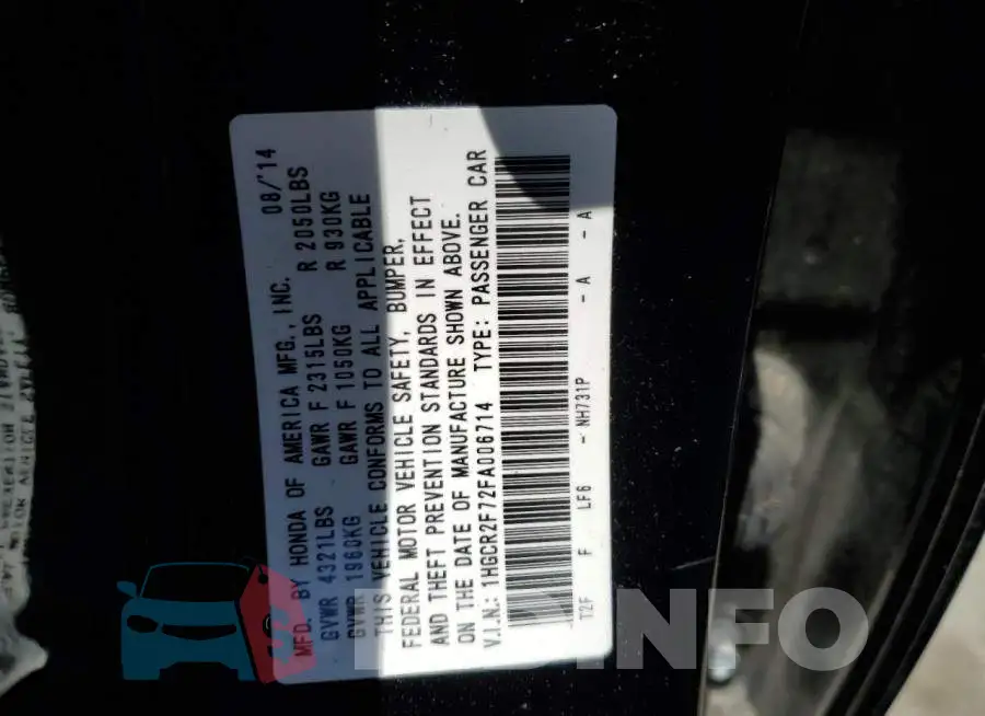 1HGCR2F72FA006714 Photo# 13