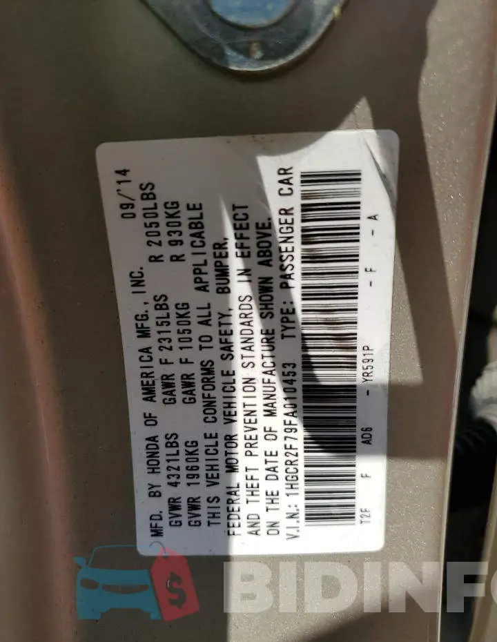 1HGCR2F79FA010453 Photo# 13