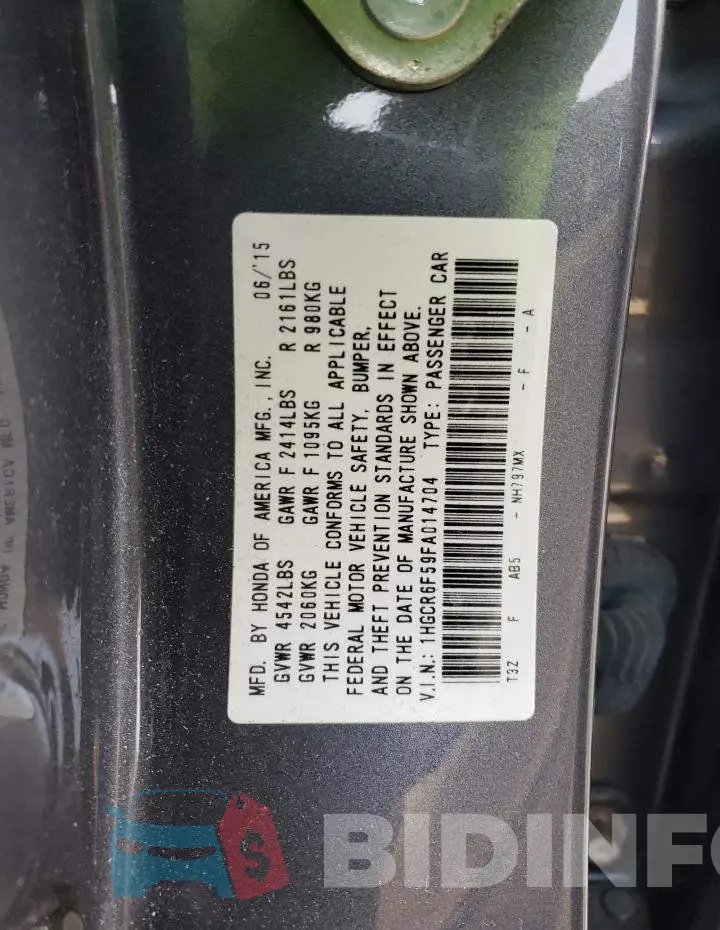 1HGCR6F59FA014704 Photo# 13