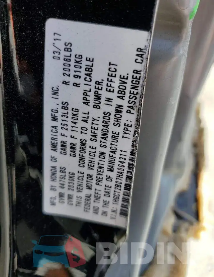 1HGCT2B07HA004311 Photo# 12