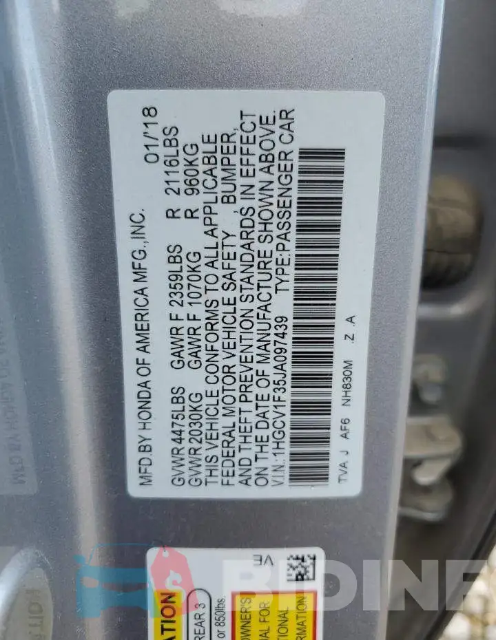1HGCV1F35JA097439 Photo# 12