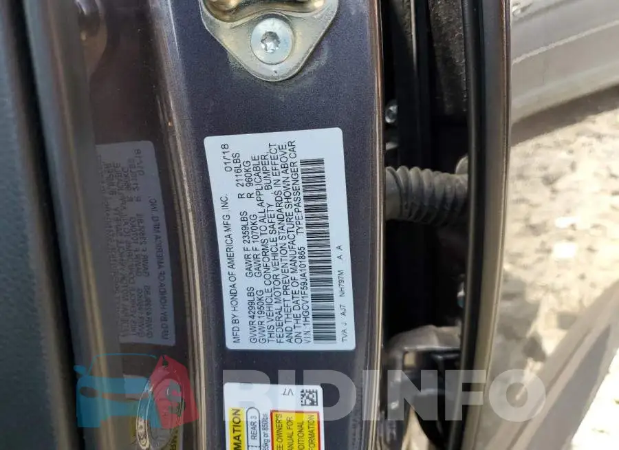 1HGCV1F59JA101865 Photo# 12