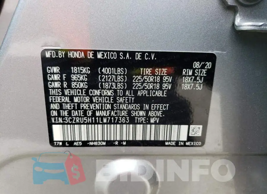 3CZRU5H11LM717363 Photo# 13