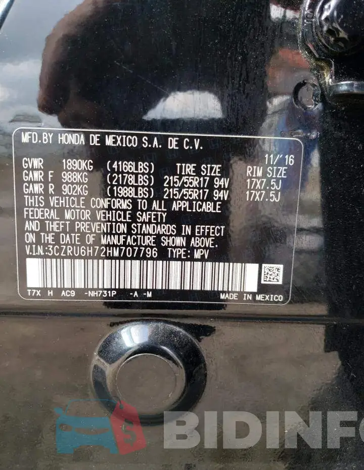 3CZRU6H72HM707796 Photo# 14