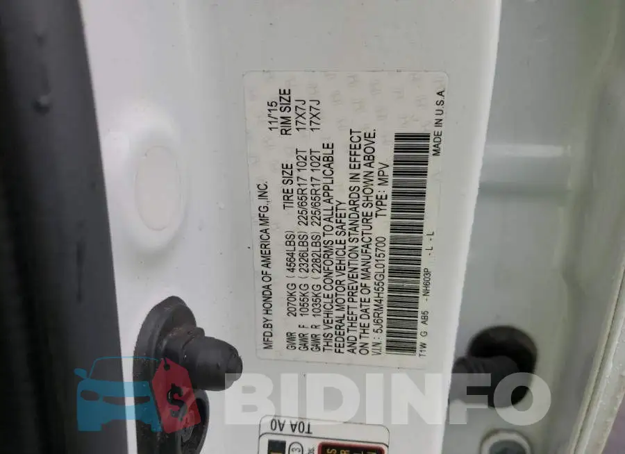 5J6RM4H55GL015700 Photo# 12