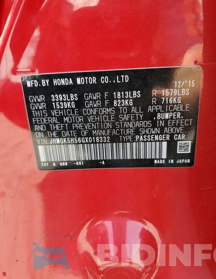 JHMGK5H56GX018332 Photo# 12