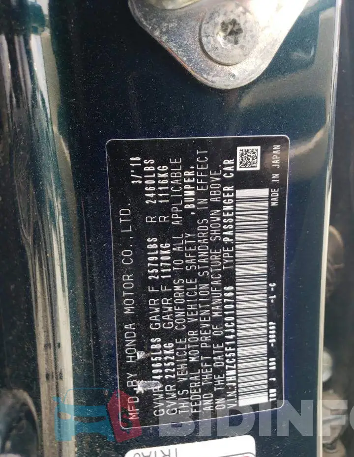 JHMZC5F14JC010766 Photo# 12