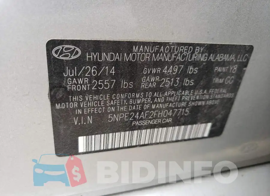 5NPE24AF2FH047715 Photo# 12