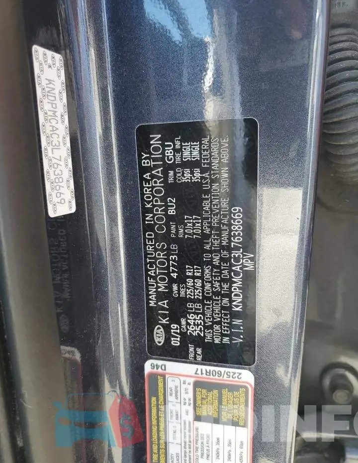 KNDPMCAC3L7638669 Photo# 12
