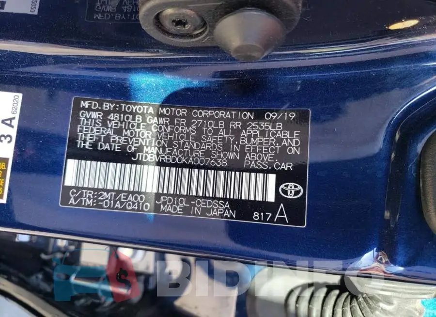 JTDBVRBD0KA007638 Photo# 12