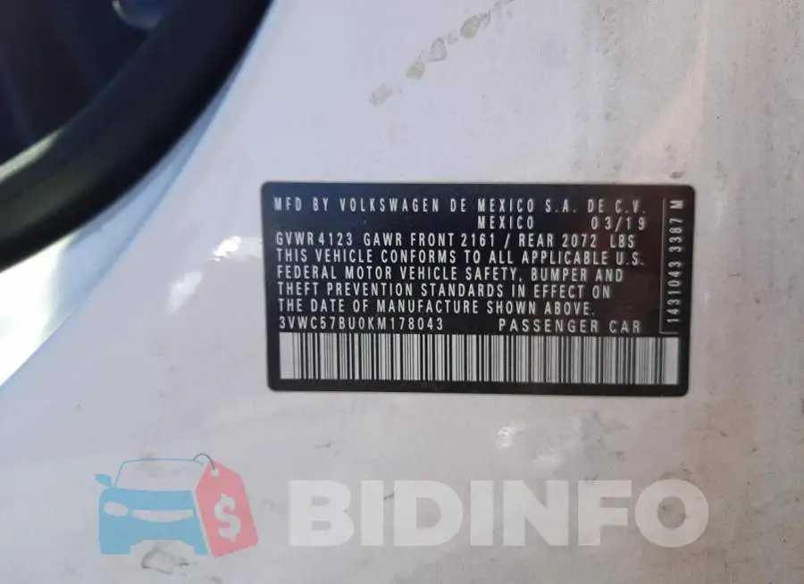 3VWC57BU0KM178043 Photo# 12