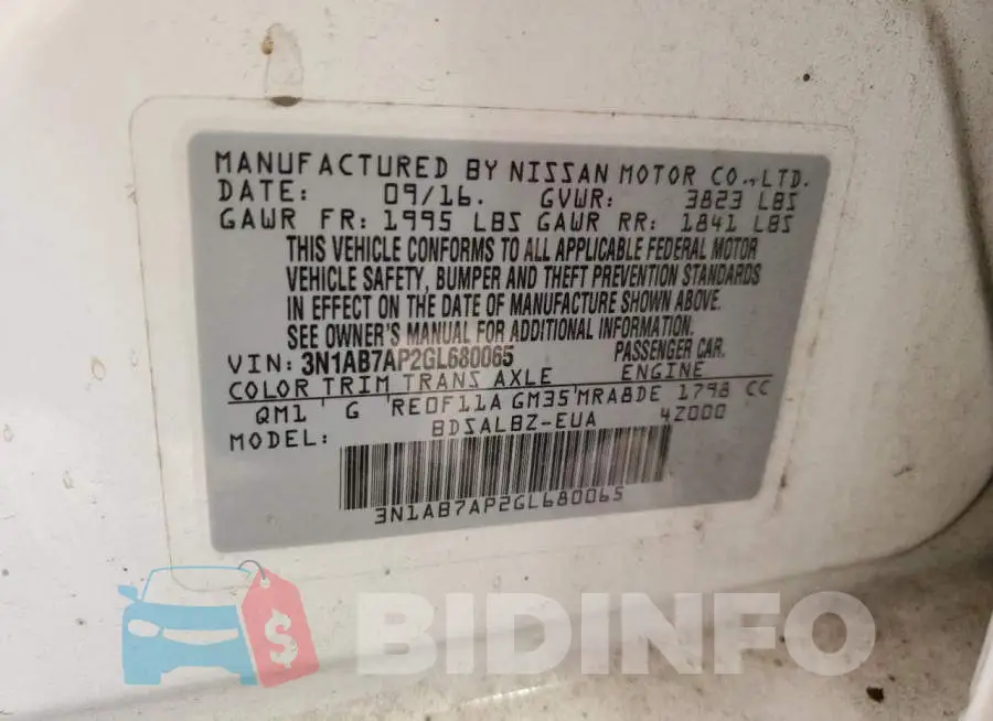 3N1AB7AP2GL680065 Photo# 12