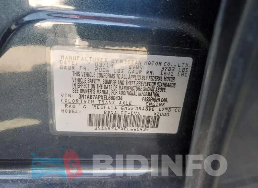 3N1AB7APXEL660434 Photo# 12