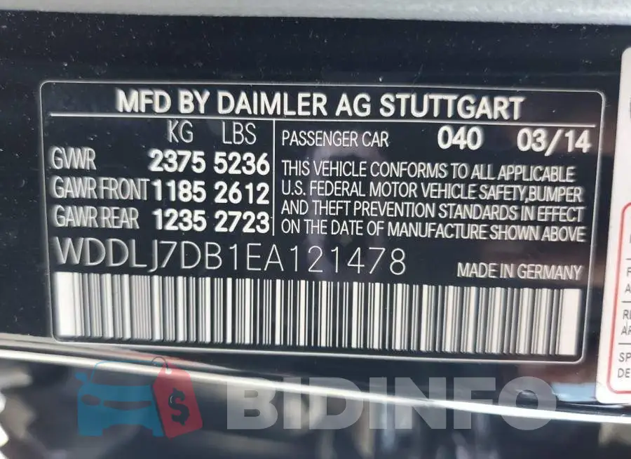 WDDLJ7DB1EA121478 Photo# 12