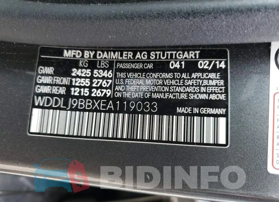 WDDLJ9BBXEA119033 Photo# 12