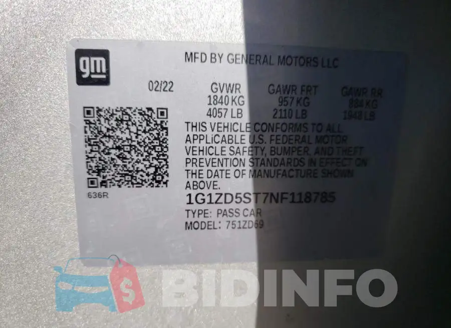 1G1ZD5ST7NF118785 Photo# 12