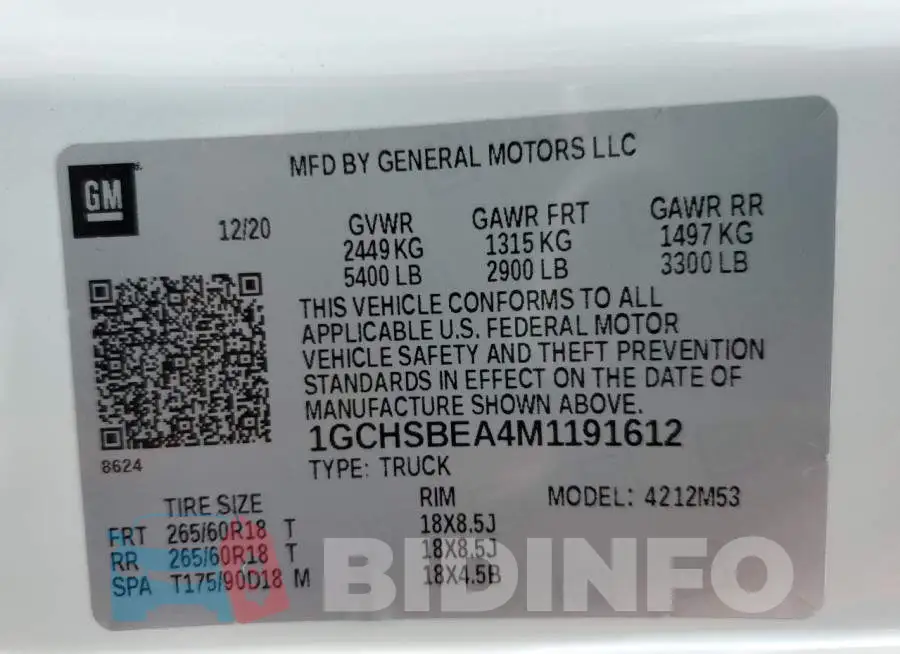 1GCHSBEA4M1191612 Photo# 12