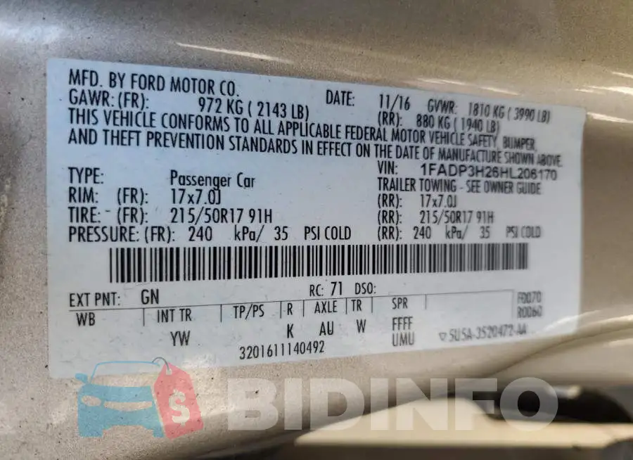 1FADP3H26HL206170 Photo# 12