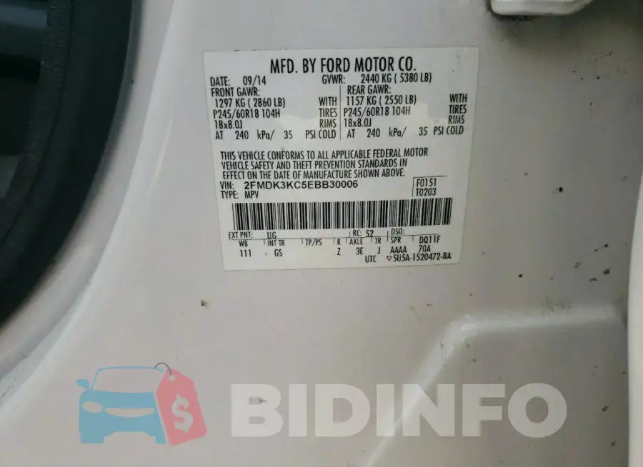 2FMDK3KC5EBB30006 Photo# 14