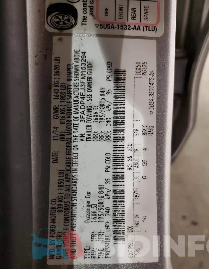 3FADP4EJ3FM153294 Photo# 12