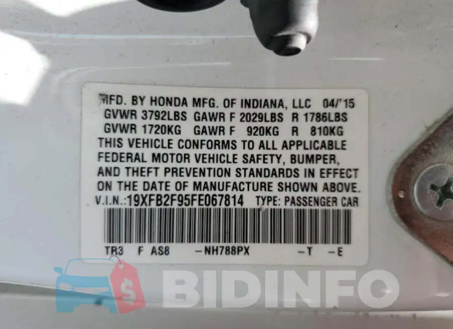 19XFB2F95FE067814 Photo# 12