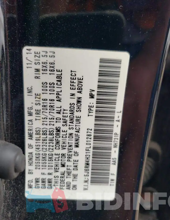 5J6RM4H31FL012872 Photo# 12