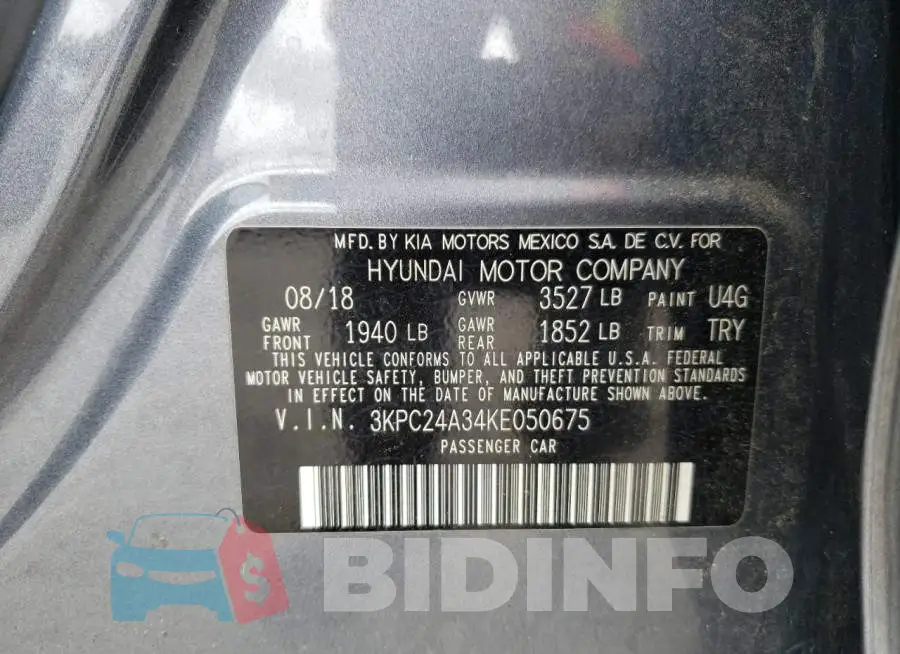 3KPC24A34KE050675 Photo# 12