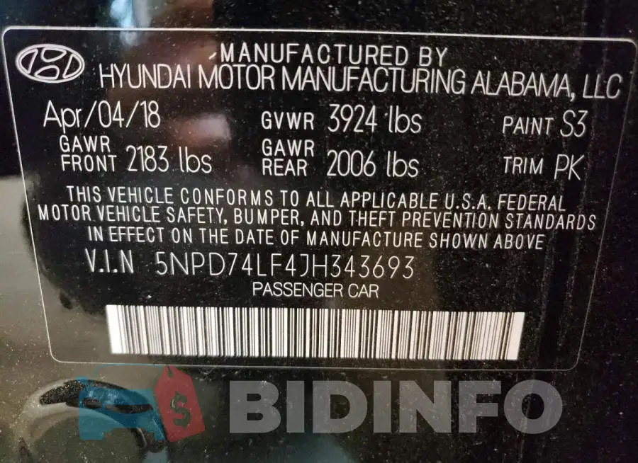 5NPD74LF4JH343693 Photo# 12