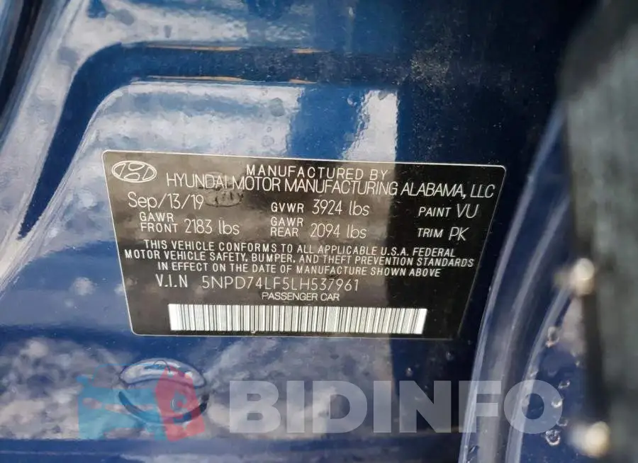 5NPD74LF5LH537961 Photo# 12