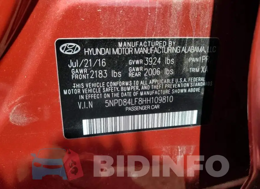 5NPD84LF8HH109810 Photo# 12