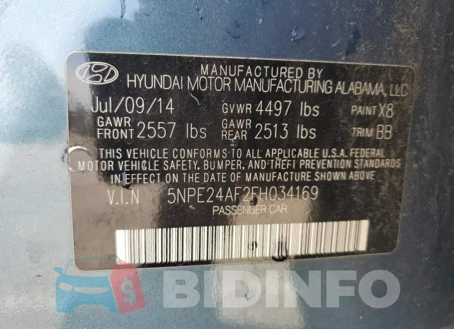 5NPE24AF2FH034169 Photo# 12