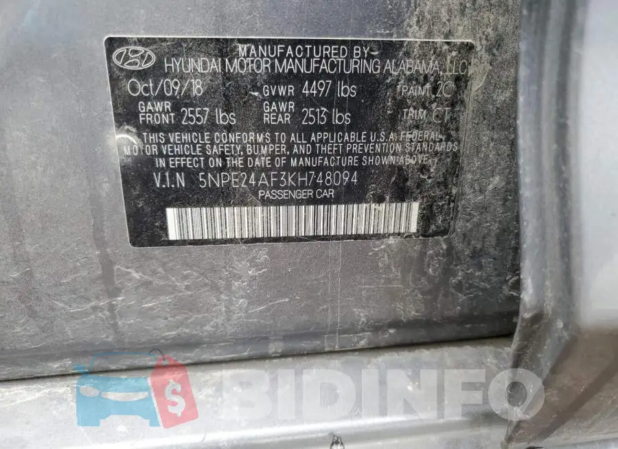5NPE24AF3KH748094 Photo# 12