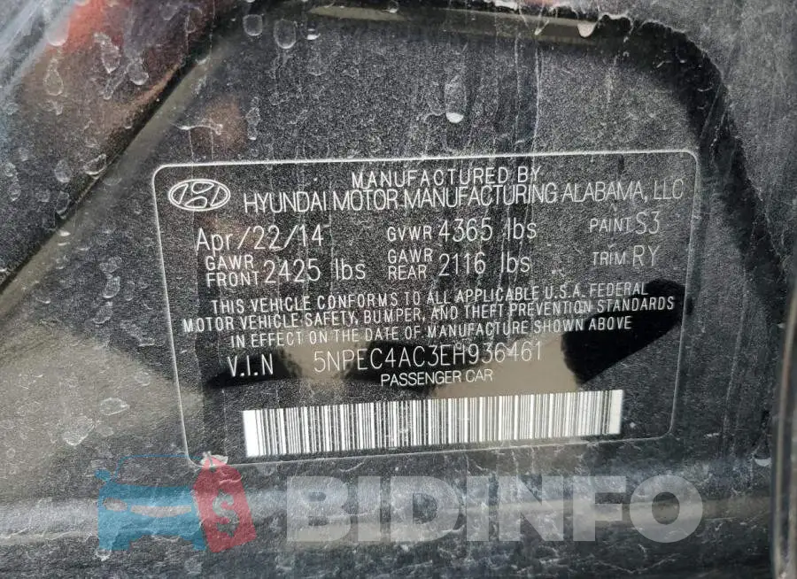 5NPEC4AC3EH936461 Photo# 12