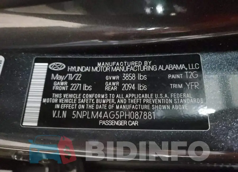5NPLM4AG5PH087881 Photo# 12