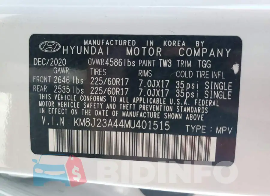 KM8J23A44MU401515 Photo# 13