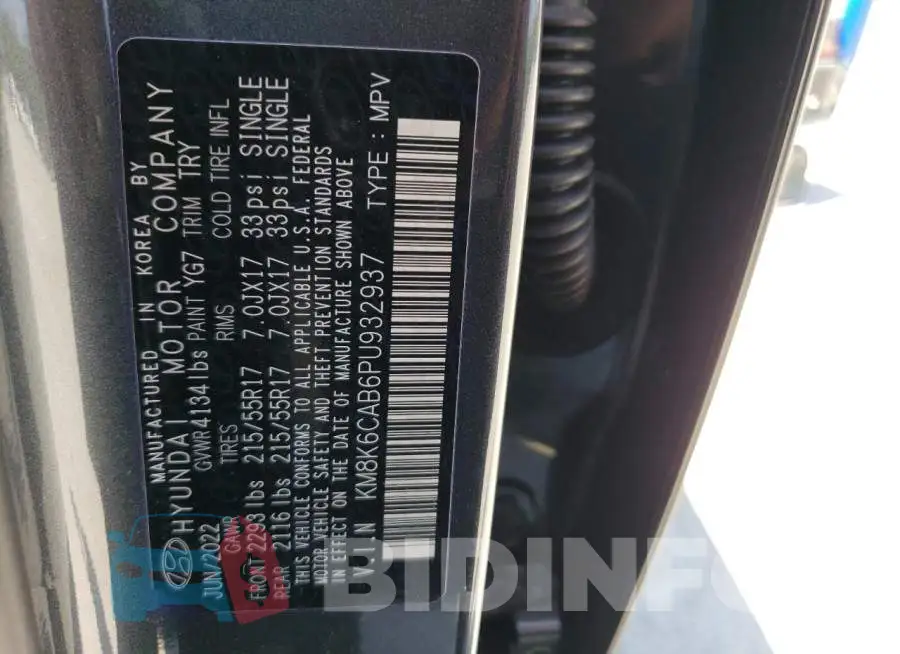KM8K6CAB6PU932937 Photo# 14