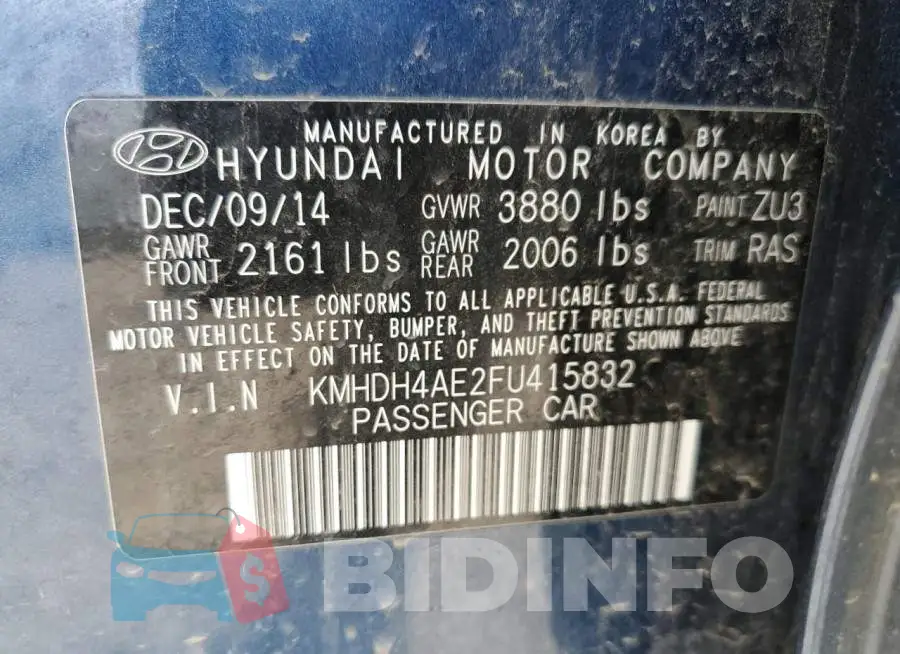 KMHDH4AE2FU415832 Photo# 12