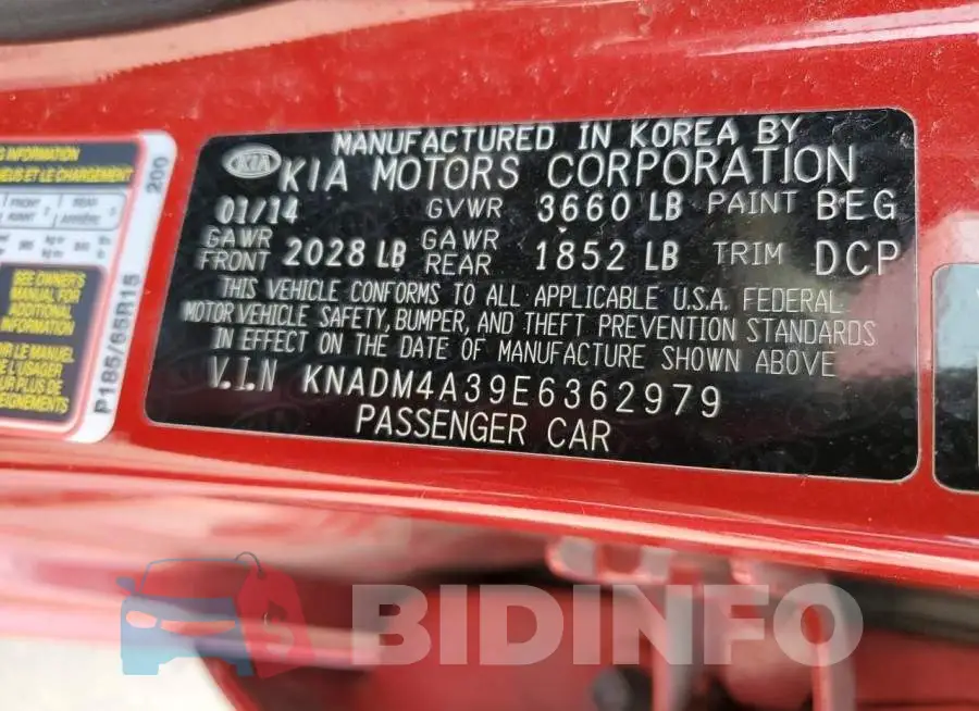 KNADM4A39E6362979 Photo# 12