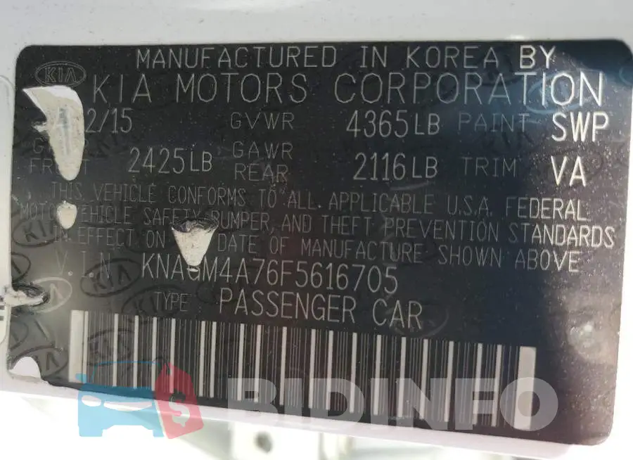 KNAGM4A76F5616705 Photo# 12