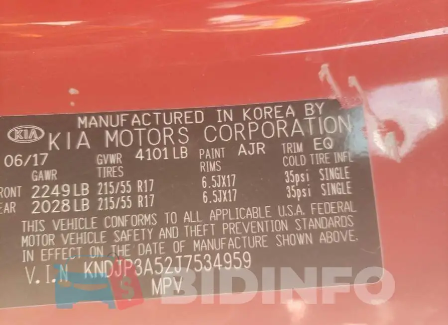 KNDJP3A52J7534959 Photo# 13