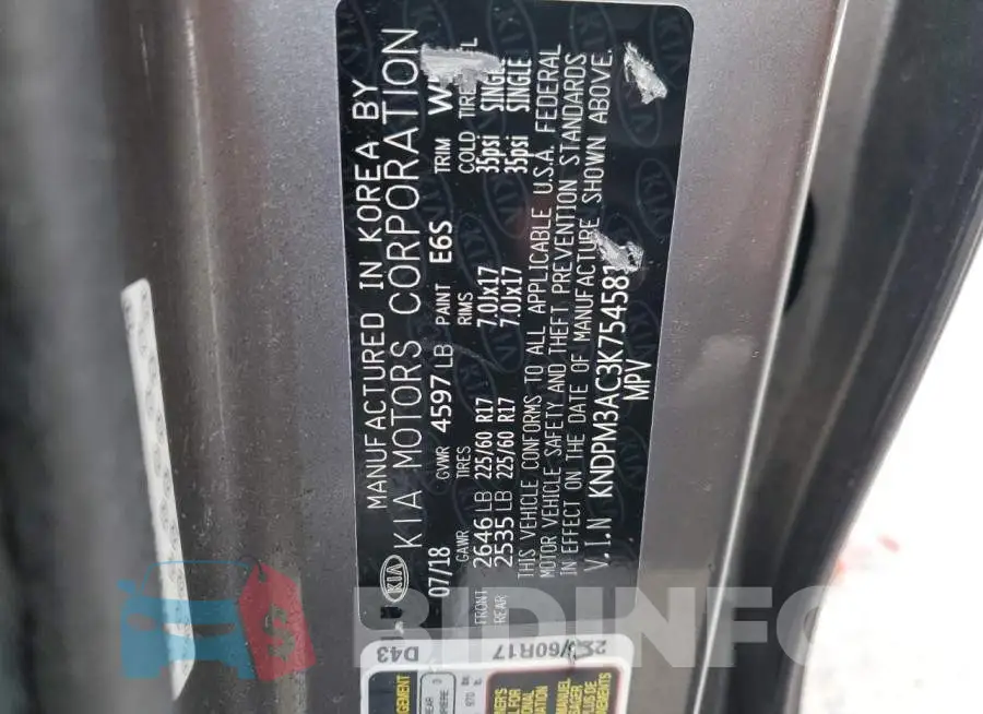 KNDPM3AC3K7545813 Photo# 13