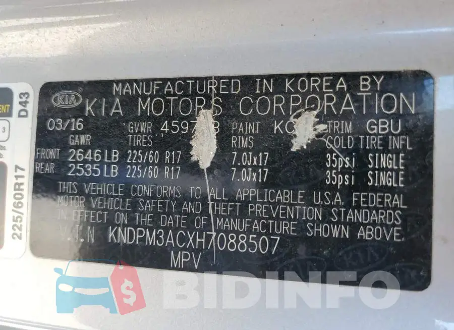 KNDPM3ACXH7088507 Photo# 14