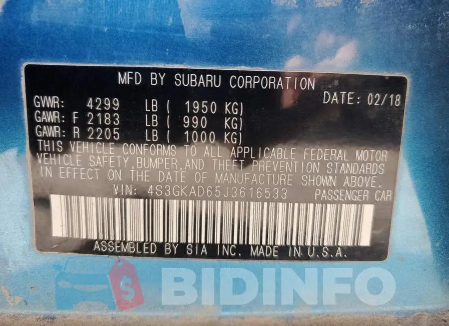 4S3GKAD65J3616533 Photo# 12