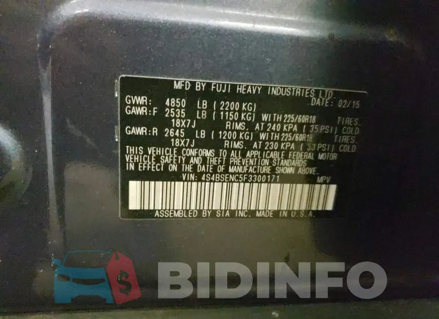 4S4BSENC5F3300171 Photo# 14